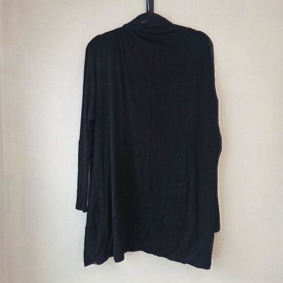 Prana Black Open Front Cardigan Sweater Lightweight Stretch Longline Women's M - Picture 2 of 5